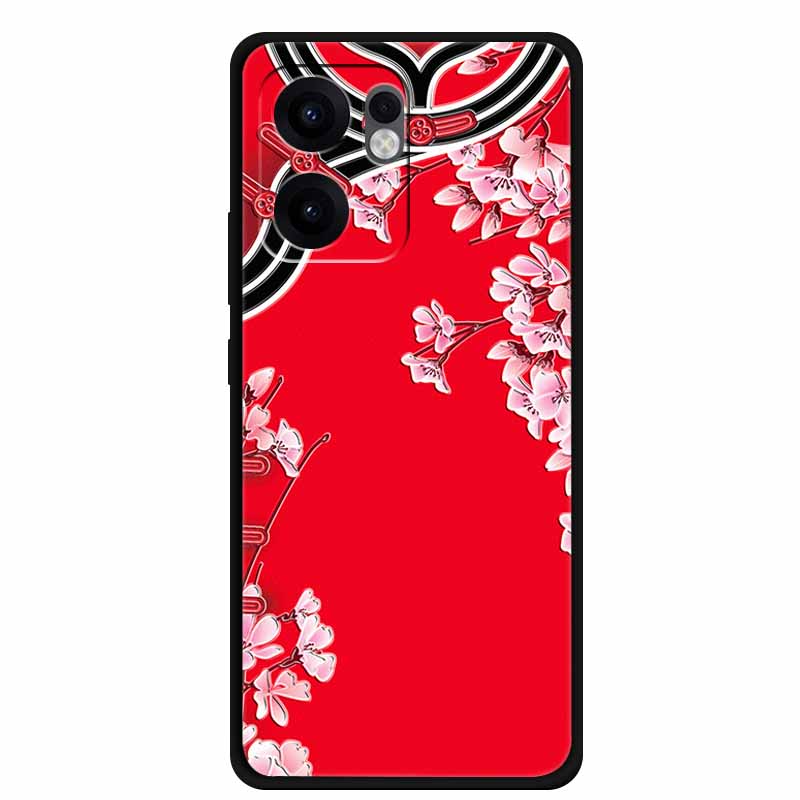 3D Emboss Case For OPPO Reno 14 5G Phone Case Reno14 Coque Flower Shockproof Silicone Soft Back Cover For OPPO Reno 13F 14F Case