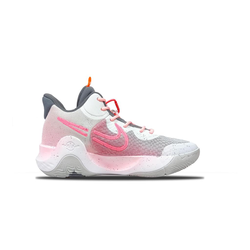 Nike KD Trey 5 IX Lucky Day Fabric Cushioning, Wear Resistant Low top Basketball Shoes Unisex Pink Gray White CW3402-011(Team434-)
