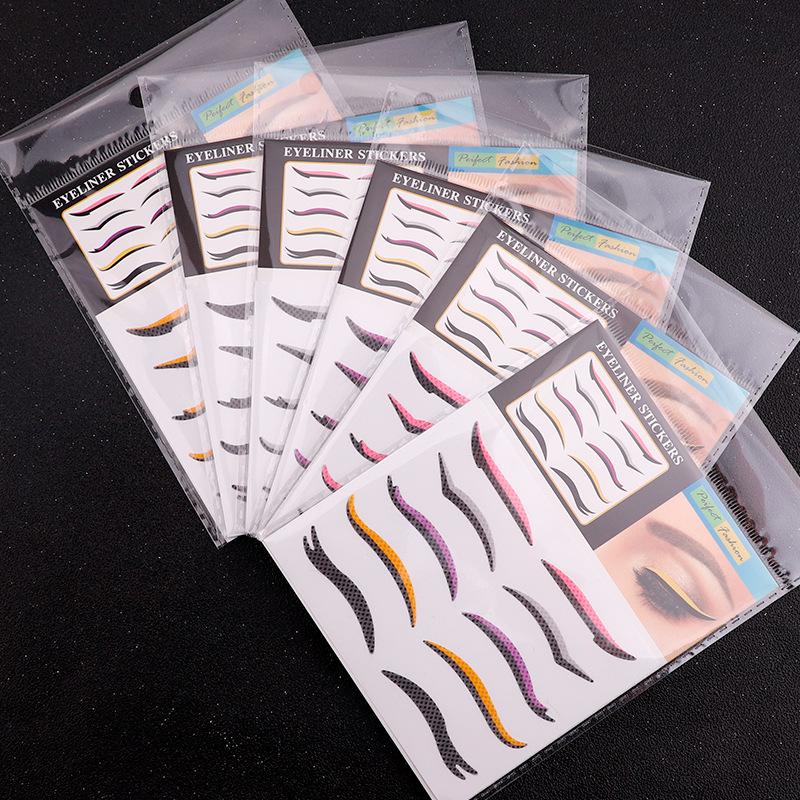 5 Pairs Self-Adhesive Eyeshadow and Double Eyelid Stickers for Stage, Party, Nightclub Makeup - European & American Style with Shimmer Eyeliner