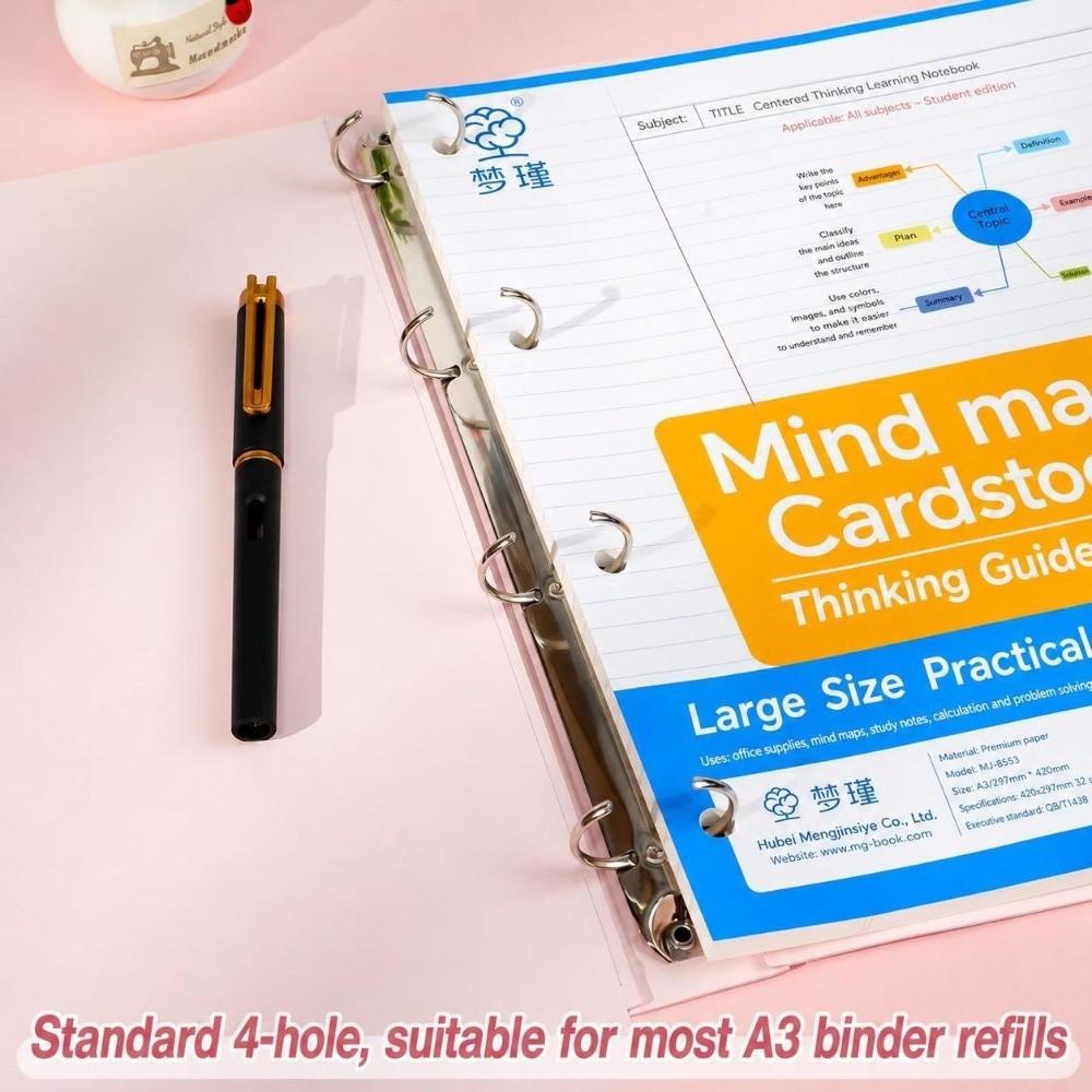 4-Hole Binder A3 Loose Leaf Notebook Soft PU Leather Loose Leaf Journal Students
