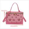 Cherry Print Small Square Bag Pu Shoulder Bag Women'S  Trendy Crossbody Bag Girly Sweet Handbag High-End Commuter Bag