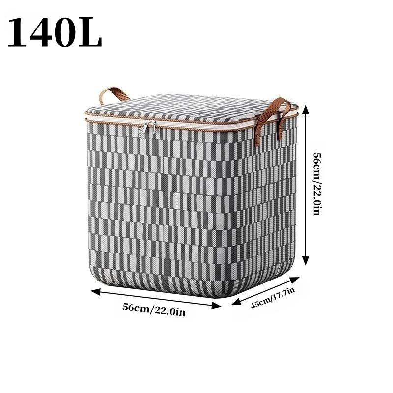 Portable Waterproof Storage Bag Large Capacity Zipper Clothes Organizer Duvet Bin Closet Storage Box for Travel Moving