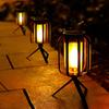 Flickering Flame LED Lamp Auto On/Off Outdoor Waterproof Lantern for Outside Landscape Porch Garden Patio Lawn Deck Decor