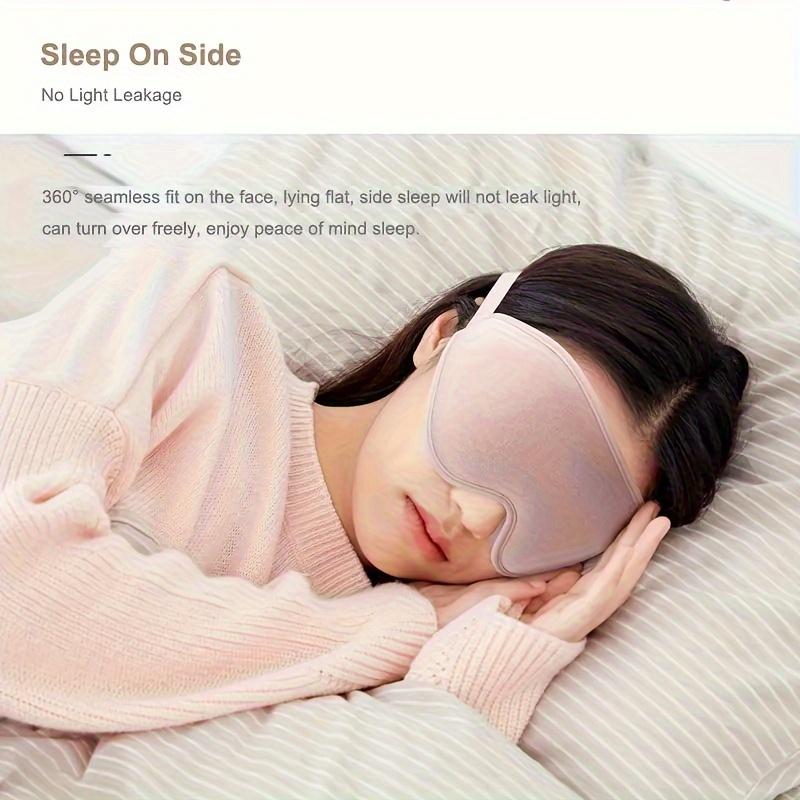 3D Contoured Sleep Mask - Soft Light Blocking Eye Cover with Adjustable Strap for Napping, Travel, Night Shift, Yoga Meditation