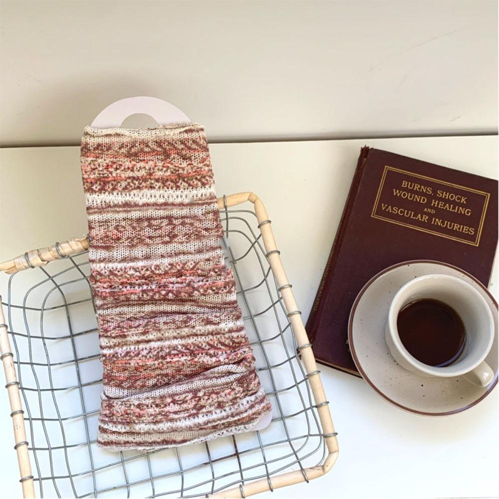 

Эластичные вязаные гетры Лолита JK Наколенники Y2k Сладкая полоска Чехлы для ног Девочки красный