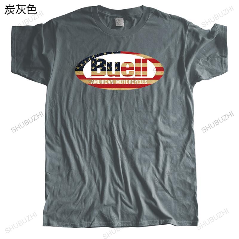 Mens Brand T-shirt Black New O-neck Tshirt Fashion Short Sleeve BUELL MOTORCYCLE New Cotton Streetwear Tee-shirt Male Tees