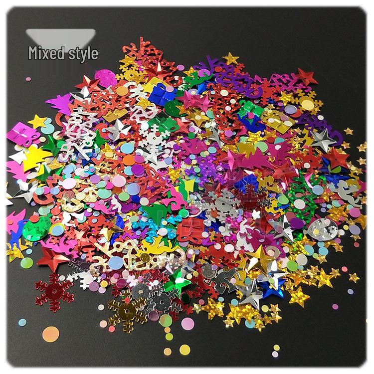 

Пакет 10 г маленьких ПВХ конфетти-пайеток на рождественскую тематику 10g/pack (customizable weight)