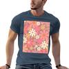 Retro Flowers s s Aesthetic Floral Pattern Pink Mauve and Blush TShirt Big Size Daily Wear TShirt