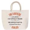 Beach Bag - PLANETEE - A Marylène - Large Size - Rope Handle - Personalized