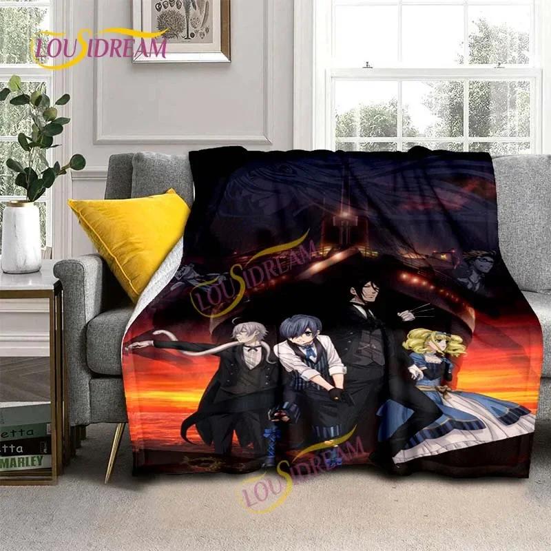 Black Butler Animation Flannel Blanket, Comfortable, Household Picnic Blanket, Suitable for All Seasons