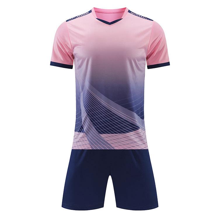 New football jersey set Student sports games Adult children's short-sleeved football jersey Printing number Wholesale