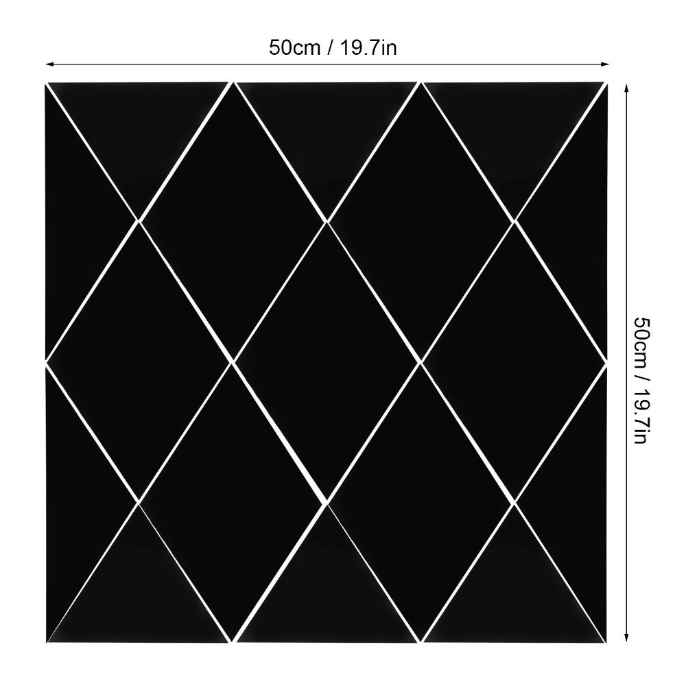 Acrylic Rhombic Mirror Wall Sticker Black Self Adhesive Mirror Tile Home Wall