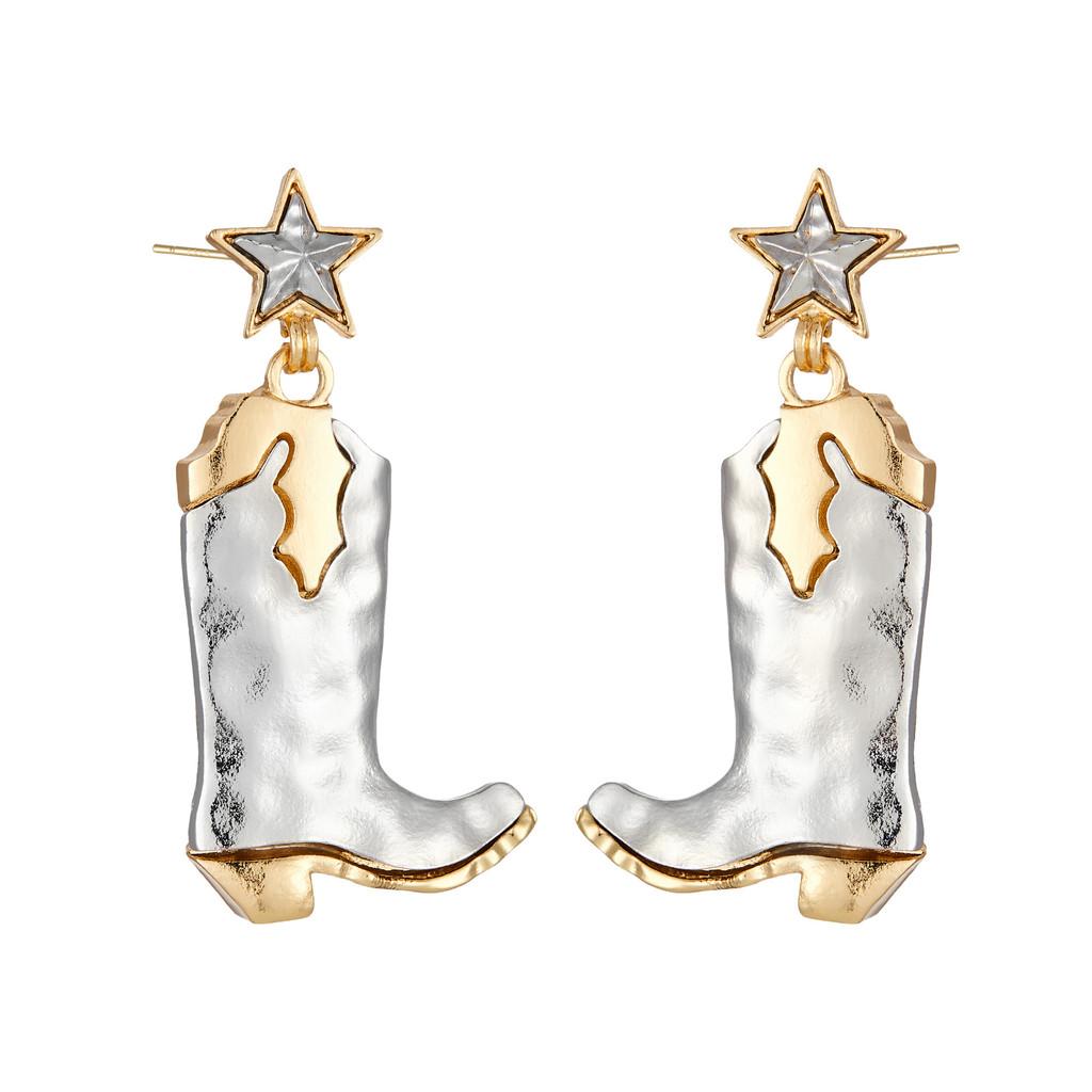 Retro Catching Eye Five Pointed Star Alloy Earrings Ideal For Women Trendy