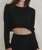 Debiweeo New Wave Holic Crop Long Sleeve Tee Devi-T0047-Black