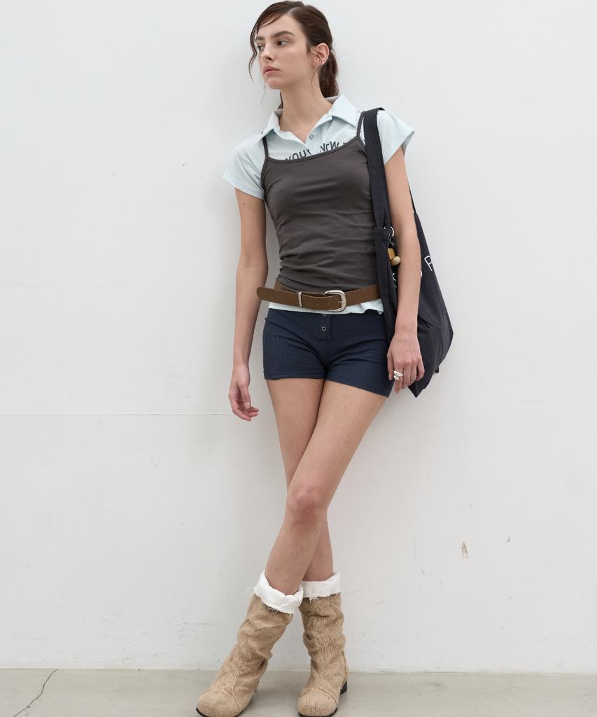 Seolan Button Banding Mini Shorts_4Colors