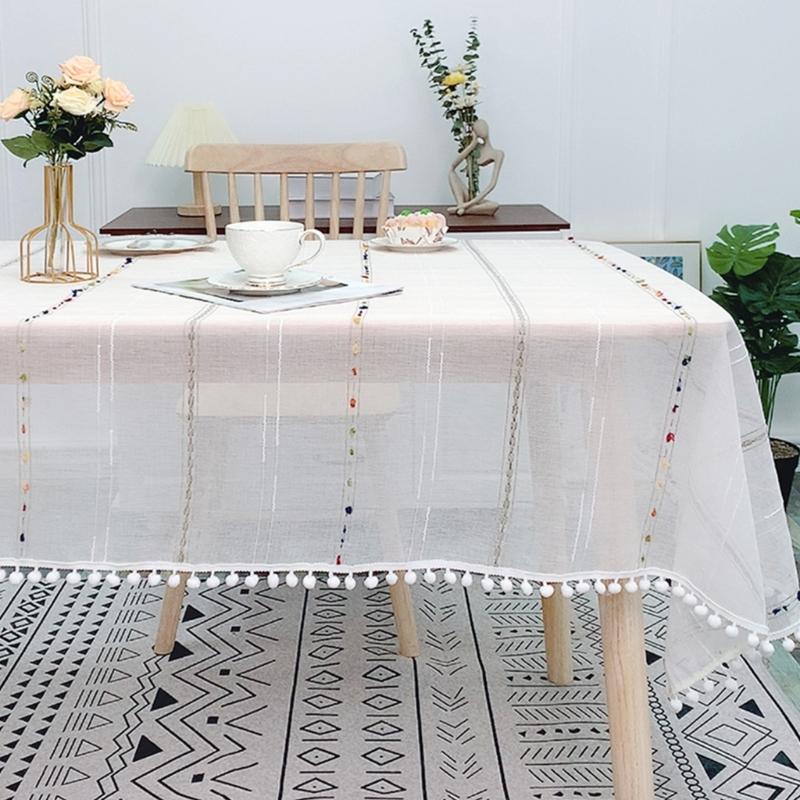 Polyester Tablecloth Soft Draping Waterproof for Parties Picnics Home Use