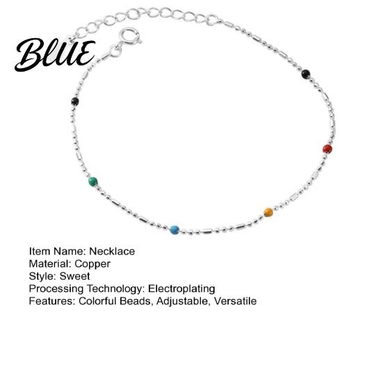 Collana Comoda per Tutti i Giorni da Donna con Perline Multicolori e Lunghezza Regolabile Choker con Perline