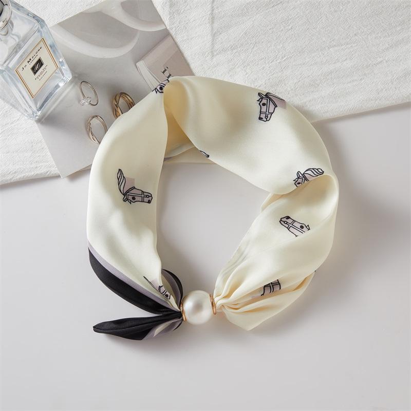 

Французский Роскошный Весенне-Летний Квадратный Шарф с Магнитной Застежкой-Жемчужиной - Женский Элегантный Шарф-Ожерелье