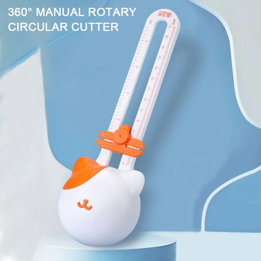 Paper Card Photo Circular Paper Cutter Cute Kitty Safe 360° Rotary Circle Cutter Crafts DIY Round Cutting Tool Card Making