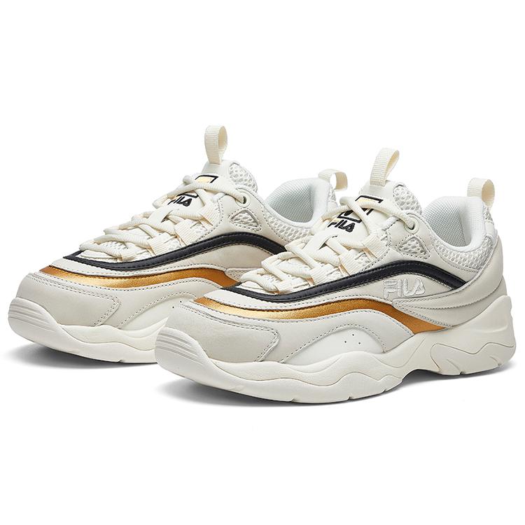 FILA Ray Vntg Low Running Shoes Gs White/Gold Women's F12W011104FWD