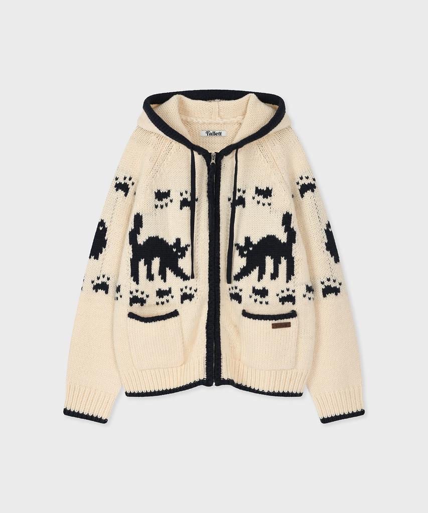 Fallett Cowichan Zip-Up Hoodie Ivory