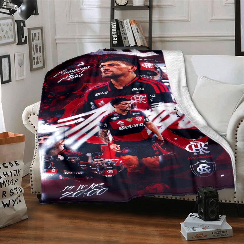 Flamengo Football Team Art Collage Print Fleece Blanket Soft Warm Throw Blanket Sofa Couch Bed Home Decor For Soccer Fans
