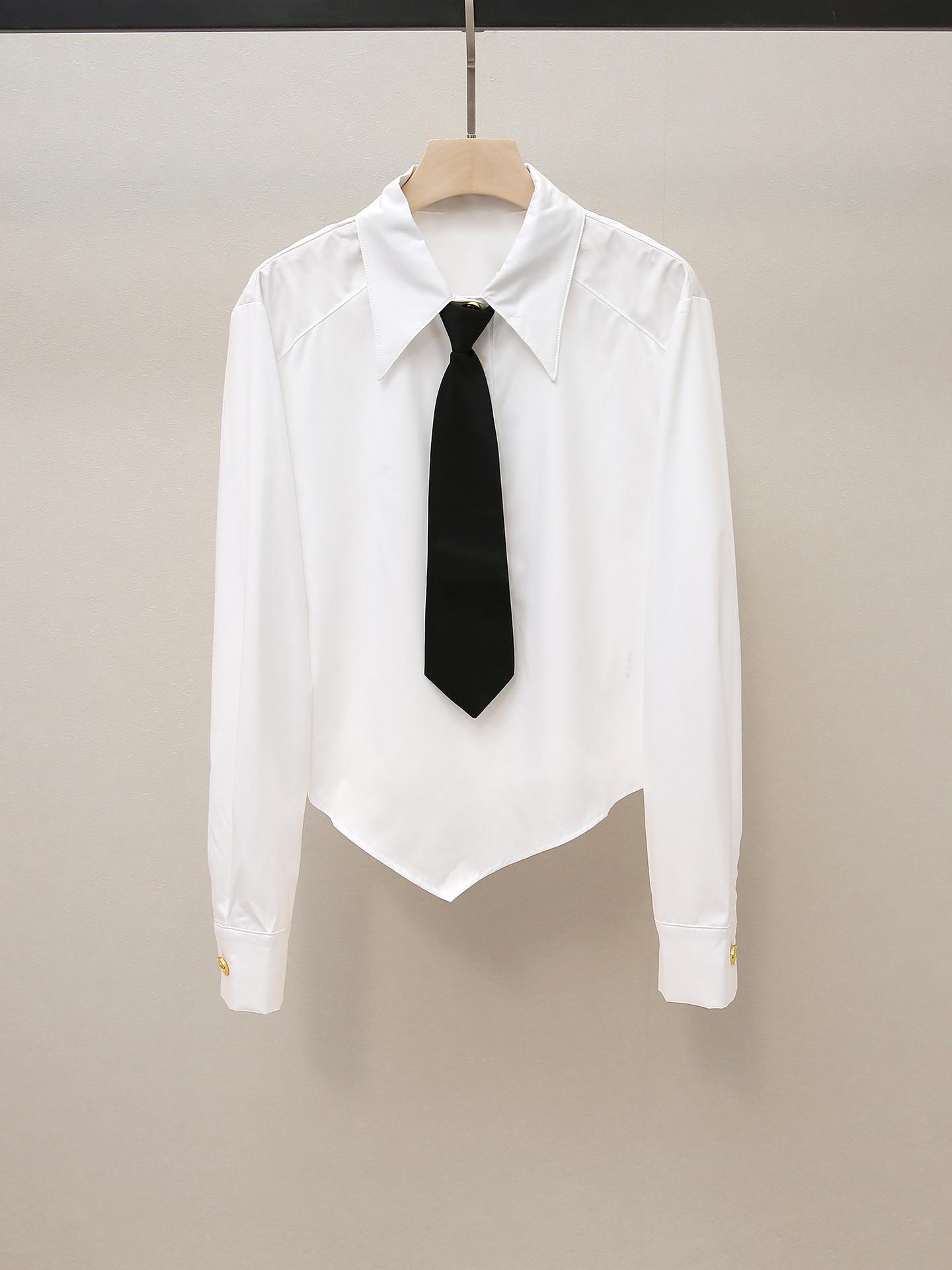 

Autumn French Bow Tie Irregular Design Women s Versatile Shirt Top Large