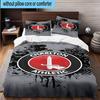 3PCS Football Charlton-Athletic Crest Bedding Set,Including 1pc Duvet Cover And 2pcs Pillowcases Perfect for Bedroom, Dormitory, Fan Christmas Gift