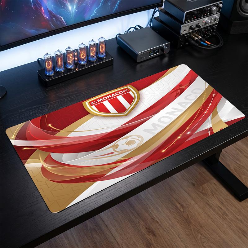 Tappetino Mouse Tema Monaco FC, Design Logo Calcio Tappetino Scrivania Gaming XXL Antiscivolo per Mouse del Computer