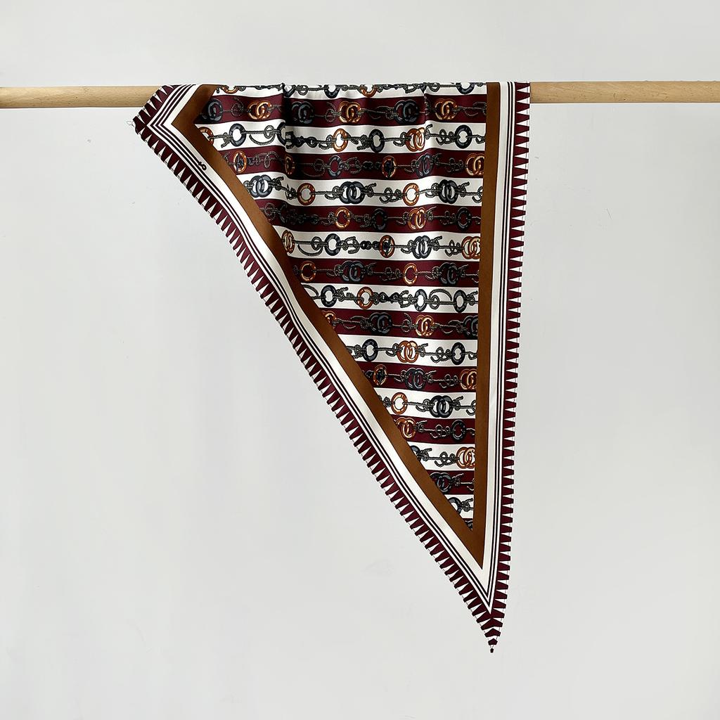 Twill Light Luxury High Sense Simulation Silk Headscarf Waist Triangle Scarf Silk Scarf Multi-Function