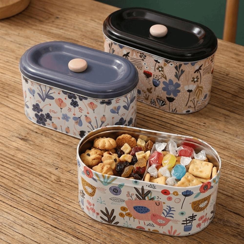 2PCS/SET European Style Tinplate Storage Box Large Capacity Candy Cookie Box Gift Boxes  Living Room