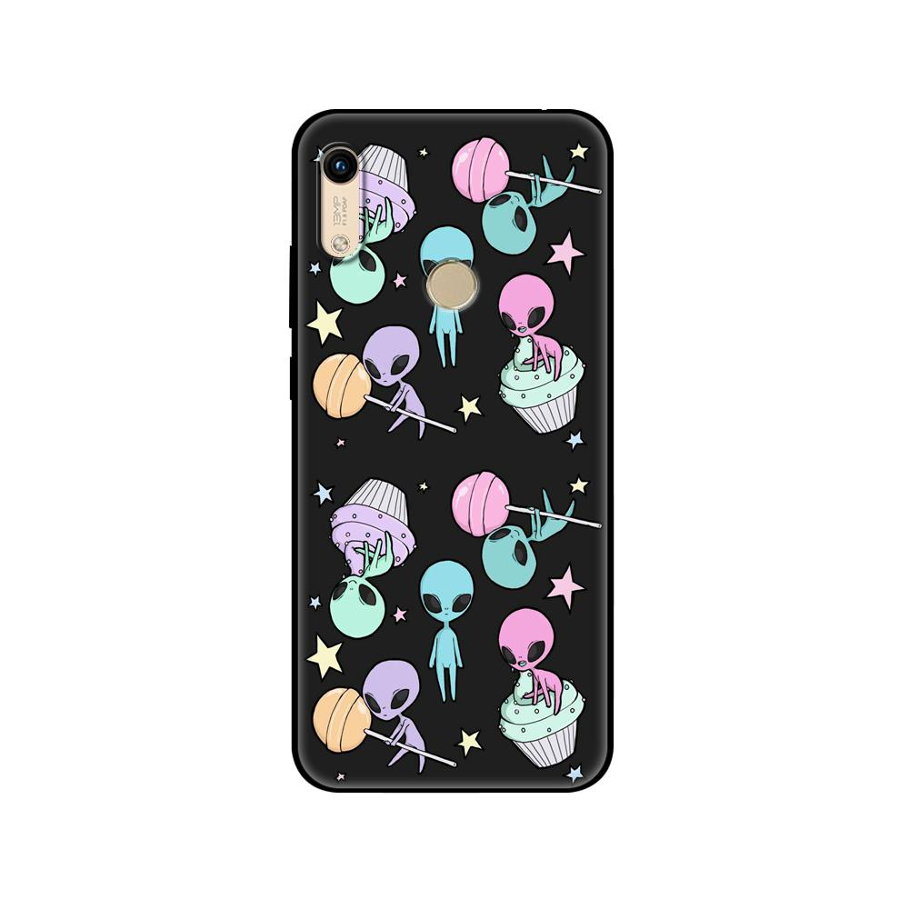 

Черный чехол из ТПУ для Huawei Honor 8a 8s Prime 9 Lite honor 9A 9C 9X Premium 9x Pro 9S Эстетика чехла Милый мультяшный инопланетный космос honor 8A