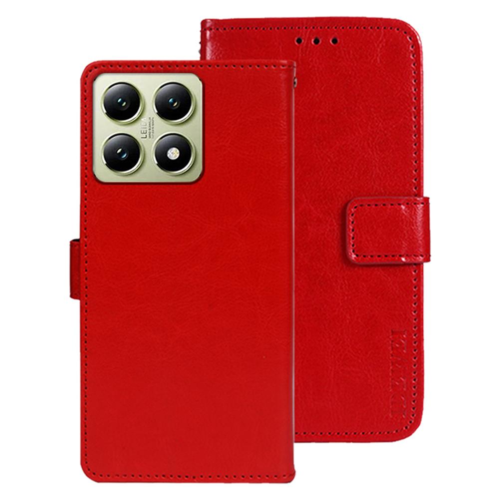 IDEWEI For Xiaomi 14T Stand Case Crazy Horse Texture Leather Phone Cover