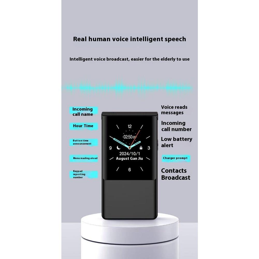 Full Netcom 4G Dual-screen Flip Phone for The Elderly, Flip Phone for The Elderly, Long Standby for The Elderly