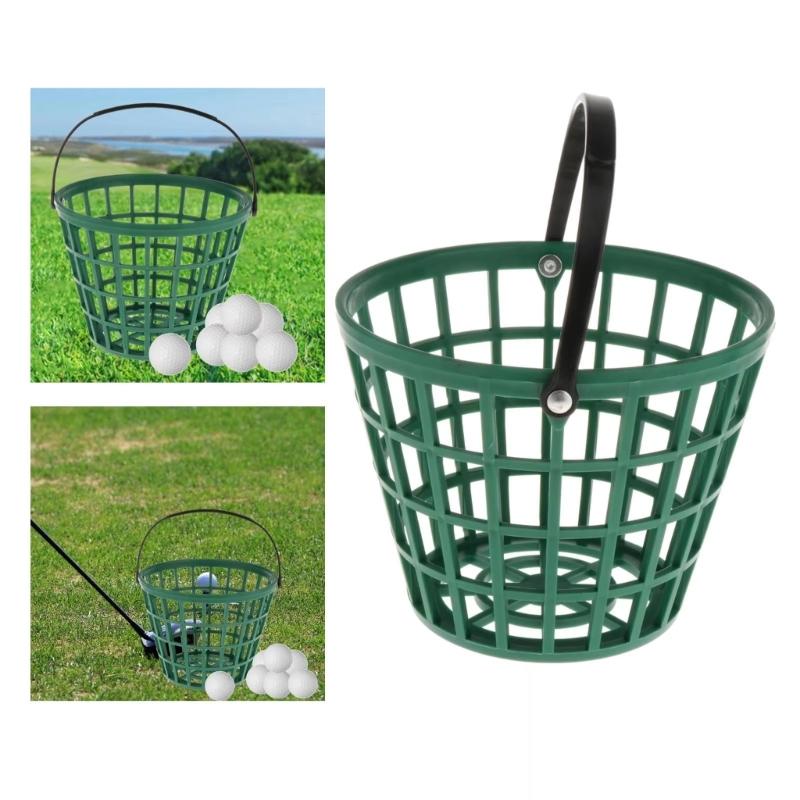 Unbreakable Golf Ball Basket Plastic Carrying Bucket Holder with Handle for Practice Storage Course Driving Range