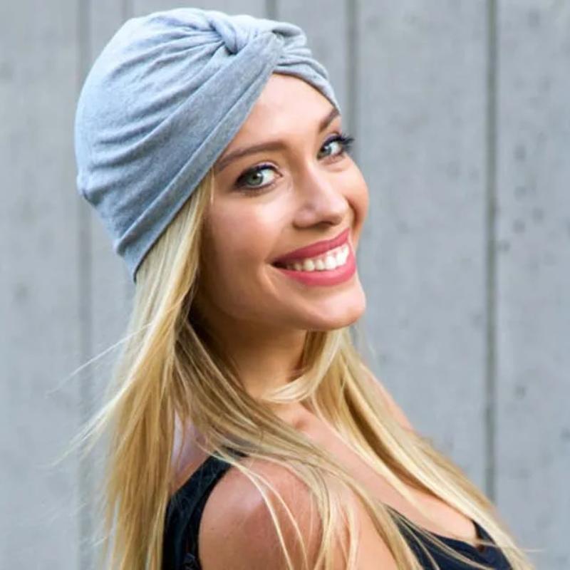 

Fashion Women Cross Twist Headscarf Hat темно-зелений колір