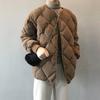 Autumn Winter Single Breasted Coat Women Fashion Solid Warm Quilted Jacket Long Sleeve O Neck Coats Lady Casual Outfit Wear
