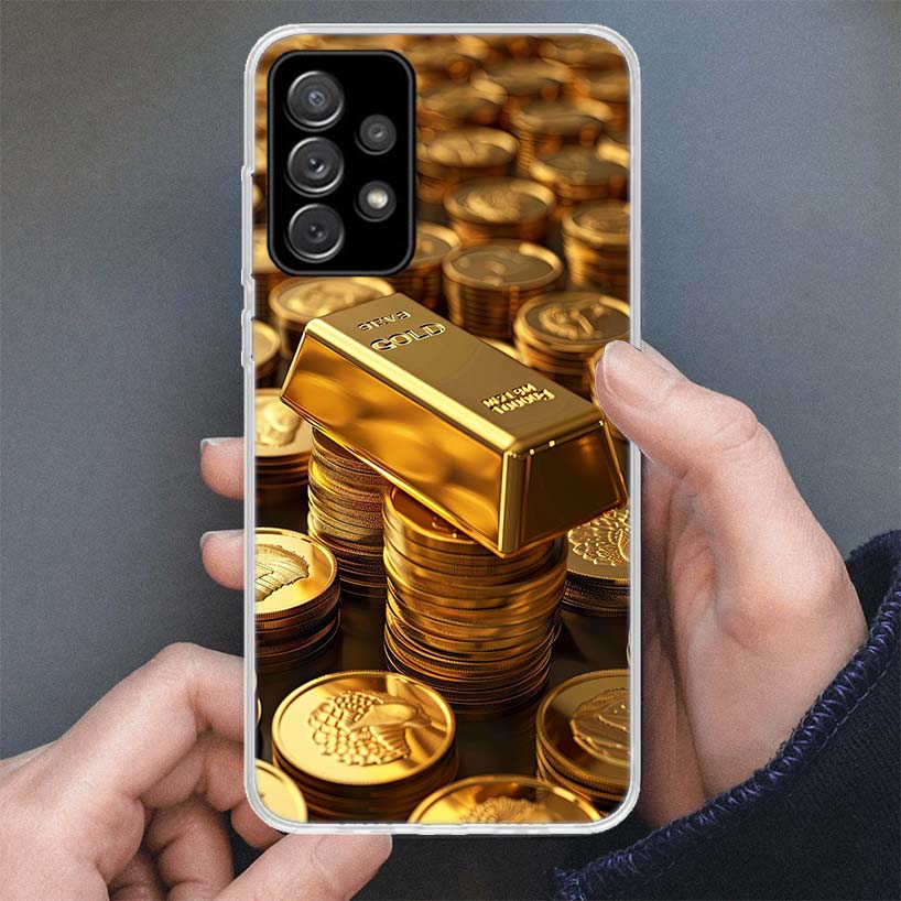 Fine Gold Pattern Printing Phone Case For Samsung Galaxy A51 A50S A71 A70 A41 A31 A21S A10 A20E A30 A40 A6 A7 A8 + A9 Soft Shell