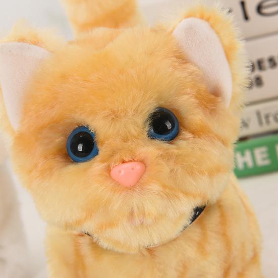 Electric Plush Cat Cognitive Ability Interactive Fine Workmanship Barking Walking Electric Cat Plush Toys for Kids