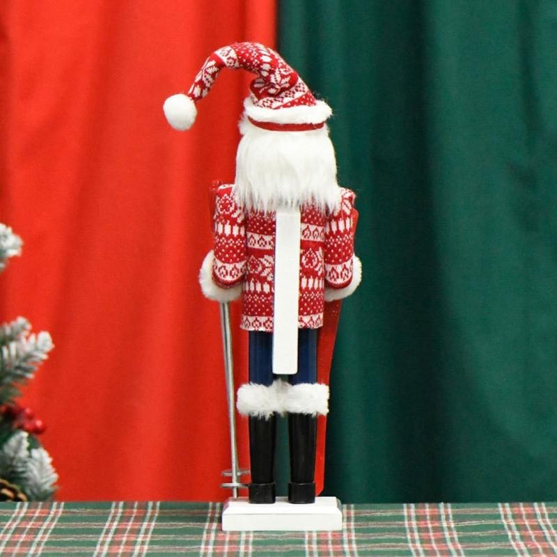 Christmas Nutcrackers Ornament Small Wooden Soldier Christmas Decorations Nutcrackers Figure Ornament for Table Shelf