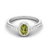 Bezel Set 0.67 Ctw Oval Peridot 925 Sterling Silver Solitaire Women Wedding Ring