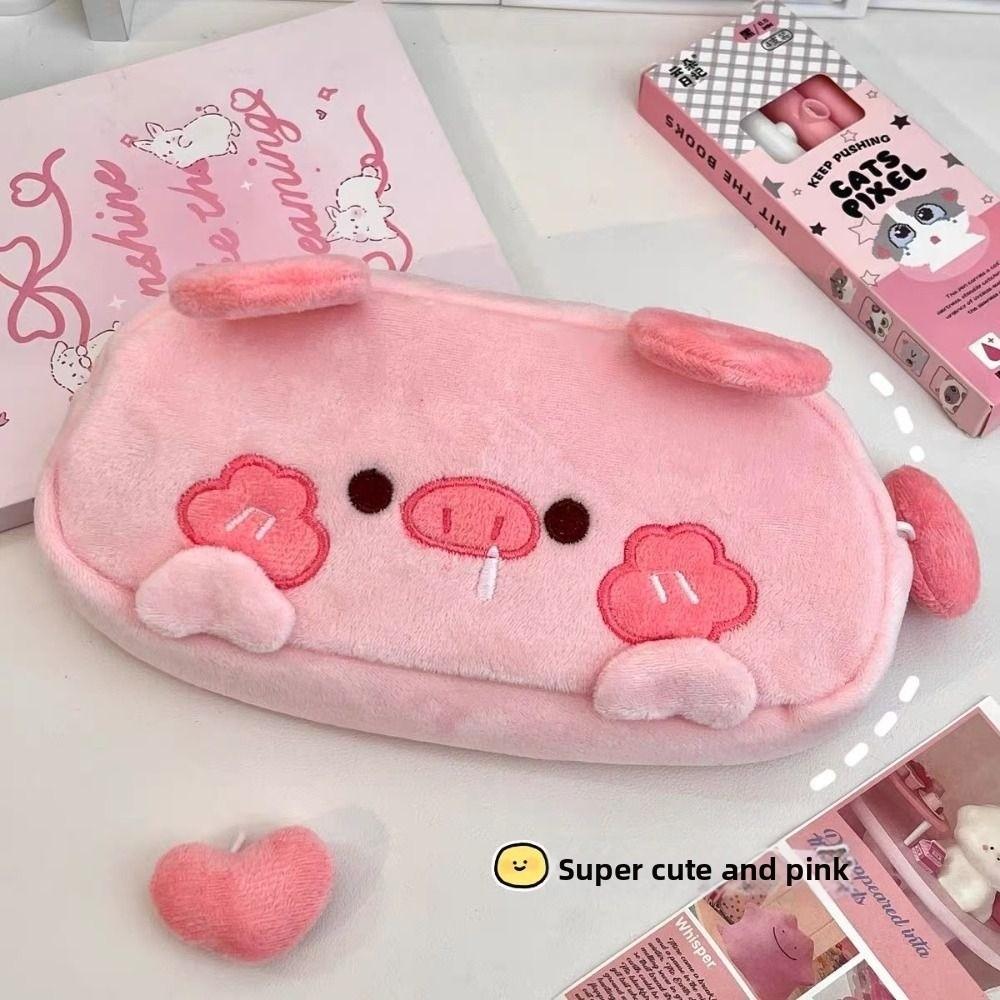 High-Value Cute Cat/Pig Pen Bag Ins Large Capacity Pencil Case Stationery Storage Bag Student