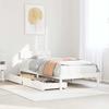 VidaXL Bed Frame with Drawers White 75x190 Cm Solid Pine Wood, Slatted Base, Single Bed Frame, Wooden Bed Frame 3301499