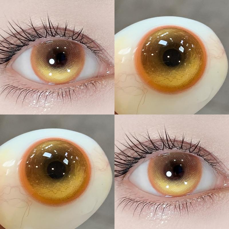 

2 шт. Цветные контактные линзы для глаз Сила зрения Коричневые и Золотые Мягкие линзы 14,5 мм Хэллоуин Безумные Косплей Контактные линзы 0.00 оранжевый