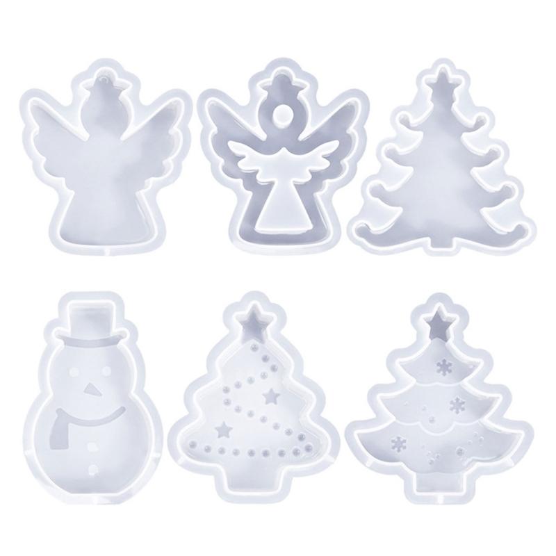 6/8Pcs Halloween Themed Silicone Candle Moulds for Epoxy Resin, Christmas Theme Silicone Candle Molds for Candle, Soap