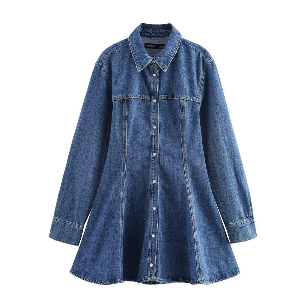 2025 Spring Women's European & American Style Denim Mini Dress