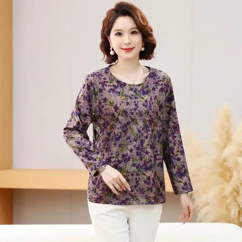 High Elastic German Velvet Spring and Autumn Long-sleeved Bottoming Middle-aged and Elderly