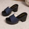 Women Slippers Summer Chunky Heel Open-Toe Sandals Fashion Casual High-heel Slippers for Women Designer Slippers Pantuflas Mujer