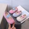 Summer Girl's Sweet Flat Shoes Round Toe Elastic Band Spotted Stylish Kid's Sandals Solid Colors All-match Children Shoe 4-6Y