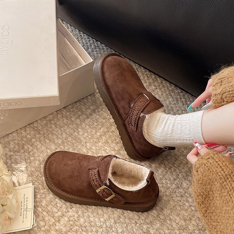 

Women s large size soft elastic winter a foot stirrup warm anti cold padded snow boots non-slip wear outdoor casual sneakers cotton boots 40 темно-коричневого